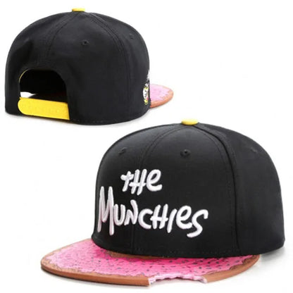 Brand MUNCHIES CAP Snacks Pink Snapback Hat Men Women Adult Hip Hop Headwear Outdoor Casual Sun Baseball Cap Gorras Bone